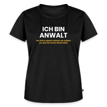 Ich bin Anwalt - Frauen Premium Bio T-Shirt - Schwarz - Vorne - Selfina (174cm)