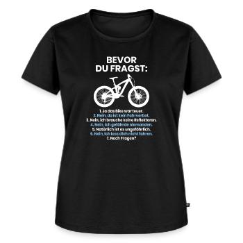 Rad Fahrrad Mountainbike MTB Spruch Geschenk - Frauen Premium Bio T-Shirt - Schwarz - Vorne - Selfina (174cm)