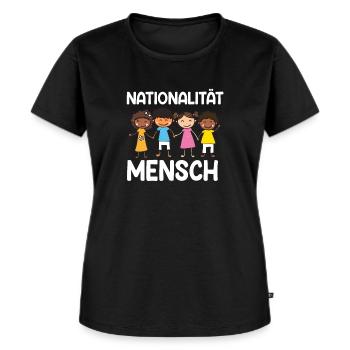 Nationalität Mensch Anti Rassismus Geschenk - Frauen Premium Bio T-Shirt - Schwarz - Vorne - Selfina (174cm)