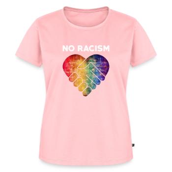 No Racism Love Herz Anti Rassismus Geschenk - Frauen Premium Bio T-Shirt - Rosa - Vorne - AI Model Female 172 dark (172cm)