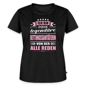 Ich Bin Diese Legendäre Rettungssanitäterin Sani - Frauen Premium Bio T-Shirt - Schwarz - Vorne - Selfina (174cm)