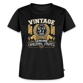 Jahrgang 57 Jahre - Geburtstagsgeschenk 57 Jahre - Frauen Premium Bio T-Shirt - Schwarz - Vorne - Selfina (174cm)