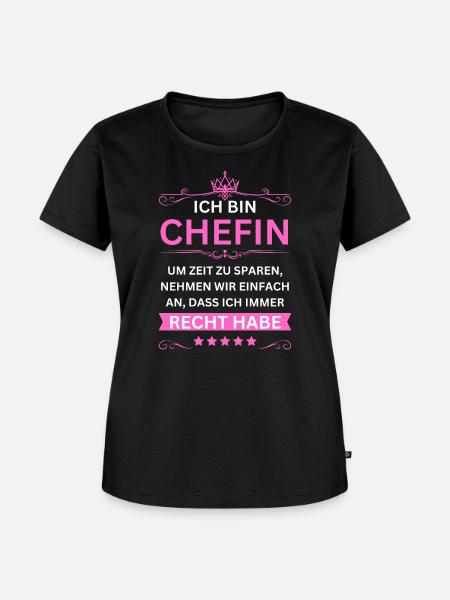 Ich bin Chefin - Frauen Premium Bio T-Shirt - Schwarz