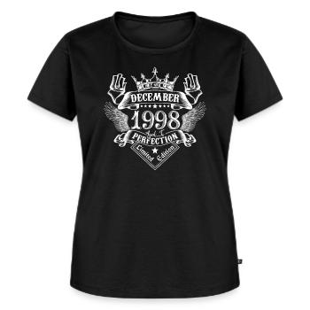 Dezember 1998 | Dezember 1998 Jubiläum 1998 - Frauen Premium Bio T-Shirt - Schwarz - Vorne - Selfina (174cm)