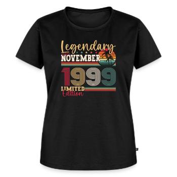 Legend November 1999 23rd Birthday Gift Fun - Women's Premium Organic T-shirt - black - Front - Selfina (174cm)