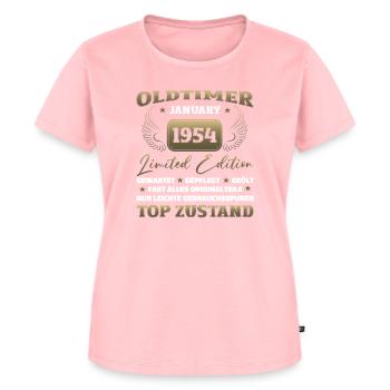 70. Geburtstag Oldtimer Januar Jahrgang 1954 - Frauen Premium Bio T-Shirt - Rosa - Vorne - AI Model Female 172 dark (172cm)