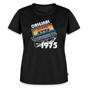 Kassette Mai 1975 Jahrgang 1975 Geburtstag 1975 - Frauen Premium Bio T-Shirt - Schwarz - Vorne - Selfina (174cm)