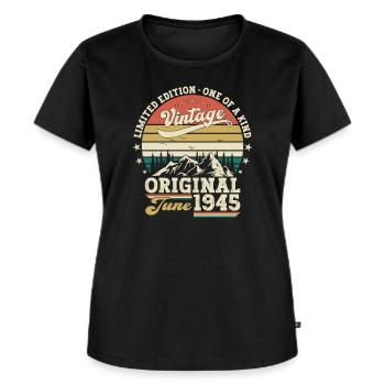 Original Juni 1945 Jahrgang 1945 Geburtstag 1945 - Frauen Premium Bio T-Shirt - Schwarz - Vorne - Selfina (174cm)
