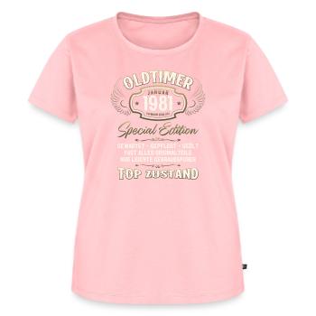 44ème Anniversaire Voiture Classique Janvier 1981 Millésime 81 - T-shirt Premium bio Femme - rose - Devant - AI Model Female 172 dark (172cm)