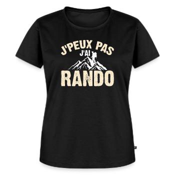 Je Peux Pas J'ai Rando - T-shirt Premium bio Femme - noir - Devant - Selfina (174cm)