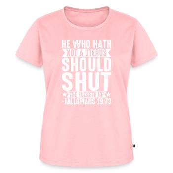 Celui Qui N'a Pas D'utérus Devrait Se Taire - T-shirt Premium bio Femme - rose - Devant - AI Model Female 172 dark (172cm)