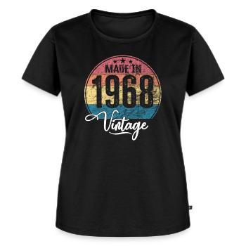 Vintage Made in 1968 Geburtsjahr 1968 Geburtstag - Frauen Premium Bio T-Shirt - Schwarz - Vorne - Selfina (174cm)