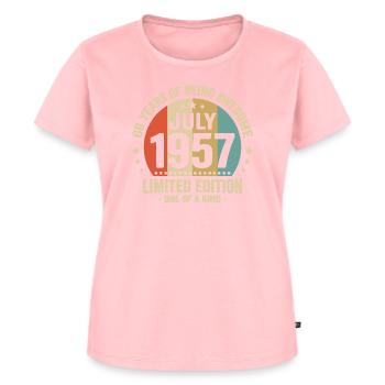 Juli 1957 66 Jahre Jubiläumsgeschenk - Frauen Premium Bio T-Shirt - Rosa - Vorne - AI Model Female 172 dark (172cm)