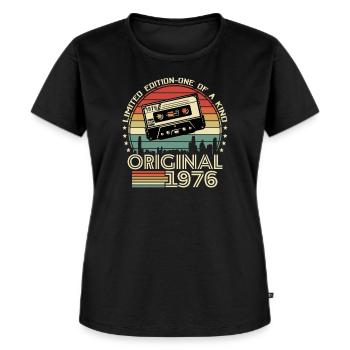 Vintage 1976 Geschenk - Frauen Premium Bio T-Shirt - Schwarz - Vorne - Selfina (174cm)