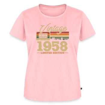 Geburtstag 1958 - 65/66 Jahre - Frauen Premium Bio T-Shirt - Rosa - Vorne - AI Model Female 172 dark (172cm)