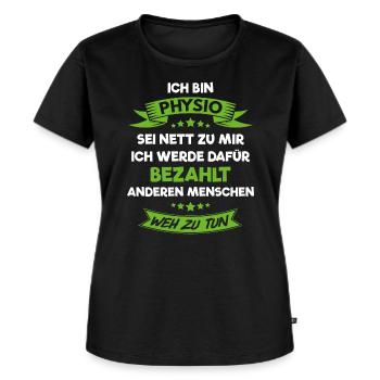 Physiotherapeut Physiotherapie Physio Geschenk - Frauen Premium Bio T-Shirt - Schwarz - Vorne - Selfina (174cm)