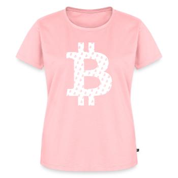 Bitcoin Logo Symbol Muster Pattern - Women's Premium Organic T-shirt - rose - Front - AI Model Female 172 dark (172cm)