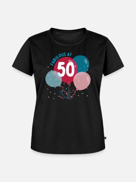 Fabelhaft mit 50 - Frauen Premium Bio T-Shirt - Schwarz
