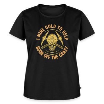 Goldbergbau Goldmine - Frauen Premium Bio T-Shirt - Schwarz - Vorne - Selfina (174cm)