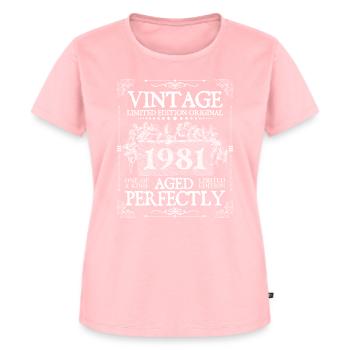 1981 | Vintage Perfectly seit 1981 Geburtstag - Frauen Premium Bio T-Shirt - Rosa - Vorne - AI Model Female 172 dark (172cm)