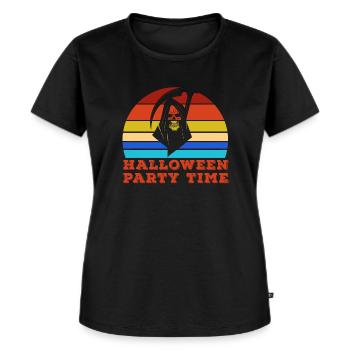 Halloween Party Time - Coucher de soleil squelette - T-shirt Premium bio Femme - noir - Devant - Selfina (174cm)