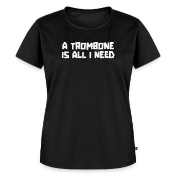Spielmannszug Posaune Lustig - Frauen Premium Bio T-Shirt - Schwarz - Vorne - Selfina (174cm)