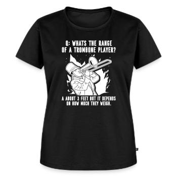 Spielmannszug Posaune Lustig - Frauen Premium Bio T-Shirt - Schwarz - Vorne - Selfina (174cm)