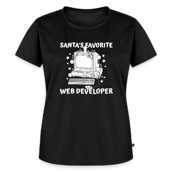 Développeur Web Développeur Web - T-shirt Premium bio Femme - noir - Devant - Selfina (174cm)