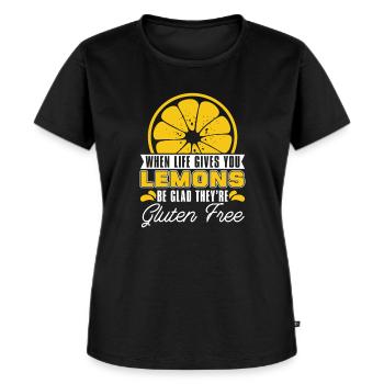 Glutenfrei Lustig - Frauen Premium Bio T-Shirt - Schwarz - Vorne - Selfina (174cm)