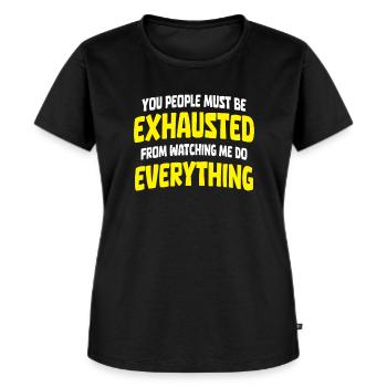 Zwarte humor - Vrouwen Premium Bio T-shirt - zwart - Voor - Selfina (174cm)