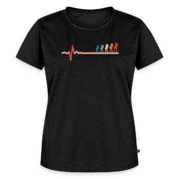 Line Dance Ekg Heartbeat - Frauen Premium Bio T-Shirt - Schwarz - Vorne - Selfina (174cm)