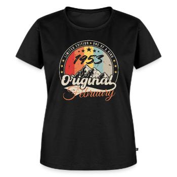 Geburtstagsgeschenk Februar 1953 Jahrgang 71 Jahre - Frauen Premium Bio T-Shirt - Schwarz - Vorne - Selfina (174cm)