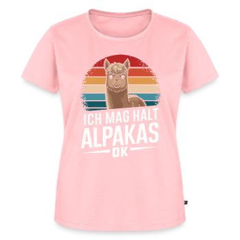 Alpaga lama alpaga animal - T-shirt Premium bio Femme - rose - Devant - AI Model Female 172 dark (172cm)