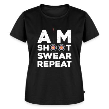Aim Shoot Swear Repeat - Women's Premium Organic T-shirt - black - Front - Selfina (174cm)