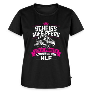 Feuerwehr HLF - Frauen Premium Bio T-Shirt - Schwarz - Vorne - Selfina (174cm)