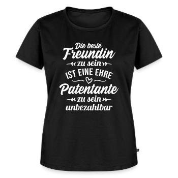Beste Freundin und Patentante - Taufe Taufpatin - Frauen Premium Bio T-Shirt - Schwarz - Vorne - Selfina (174cm)