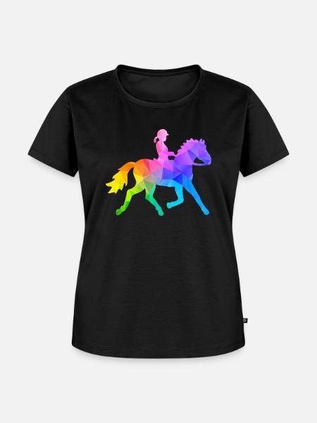Ponyreiten Mädchen - Frauen Premium Bio T-Shirt - Schwarz
