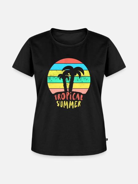 Tropical Summer - Frauen Premium Bio T-Shirt - Schwarz