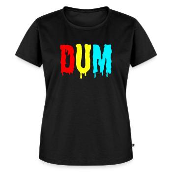 Dum Dum Drip Rain Rainbow Dripfin Lettres Str - T-shirt Premium bio Femme - noir - Devant - Selfina (174cm)