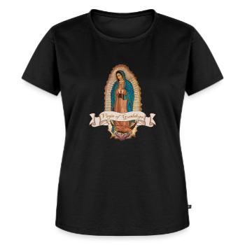 Lady Jungfrau von Guadalupe Virgen de Guadalupe - Frauen Premium Bio T-Shirt - Schwarz - Vorne - Selfina (174cm)