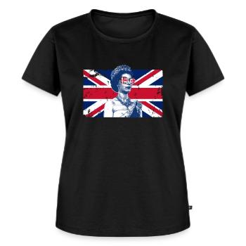 Elizabeth Britische Flagge England K�nigin von Eng - Frauen Premium Bio T-Shirt - Schwarz - Vorne - Selfina (174cm)