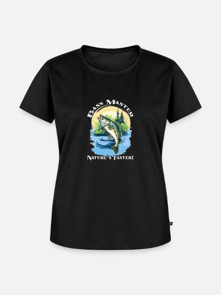 Barsch fischen fisch angeln - Frauen Premium Bio T-Shirt - Schwarz