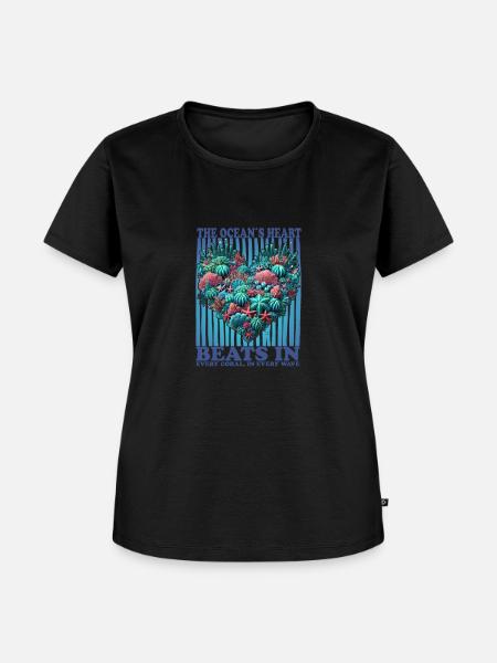 Herzförmige Korallen - Frauen Premium Bio T-Shirt - Schwarz