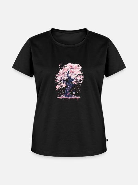 Japanische Kirschblüte, Sakura Ästhetik - Frauen Premium Bio T-Shirt - Schwarz