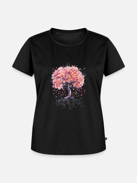 Kirschbaum in Blüte - Frauen Premium Bio T-Shirt - Schwarz