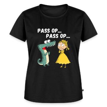 Karneval Köln Prinzessin Krokodil Kölle Alaaf - Frauen Premium Bio T-Shirt - Schwarz - Vorne - Selfina (174cm)
