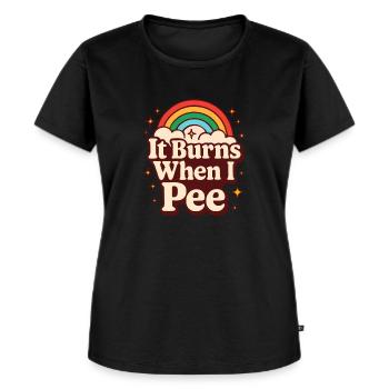 It burns when I pee. Funny, sarcastic, p - Women's Premium Organic T-shirt - black - Front - Selfina (174cm)