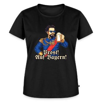 Prost II - Koenig Ludwig mit Bier - RAHMENLOS - Frauen Premium Bio T-Shirt - Schwarz - Vorne - Selfina (174cm)