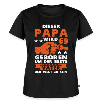 Papa 69 Geburtstag Vater 69 Jahre Spruch - Frauen Premium Bio T-Shirt - Schwarz - Vorne - Selfina (174cm)