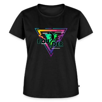 boulder bouldern boulderer boulding - Frauen Premium Bio T-Shirt - Schwarz - Vorne - Selfina (174cm)